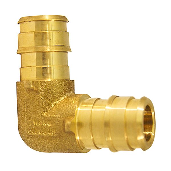 Apollo PEX-A 1/2 in. Barb X 1/2 in. D Barb Brass 90 Degree Elbow EPXE1212